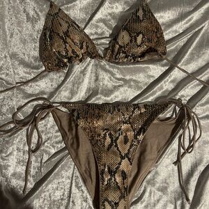 Fashion Nova Snake Print Sequin Bikini